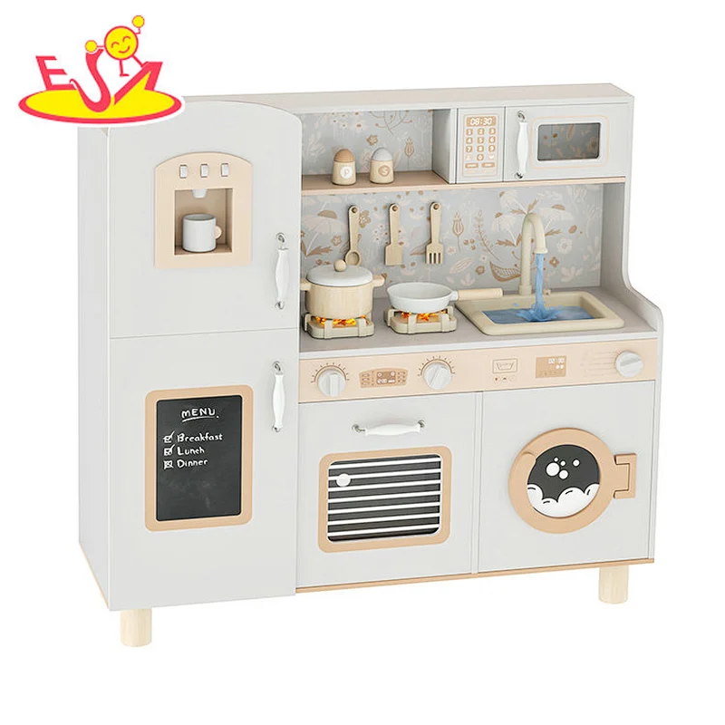 تصميم جديد معكرون لعبة مطبخ خشبية لطيفة للأطفال W10C582